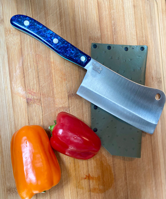 Ice Blue Chefs Cleaver