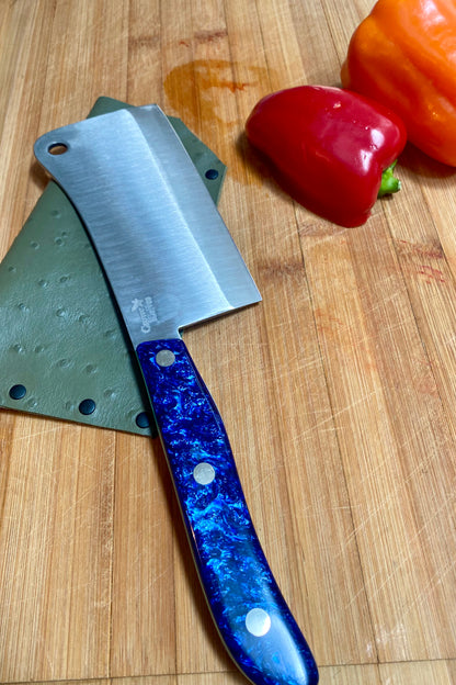 Ice Blue Chefs Cleaver
