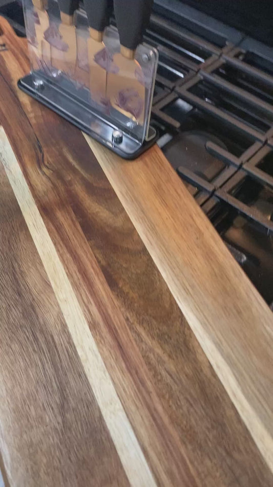 Acacia Wood Charcuterie board and Knives